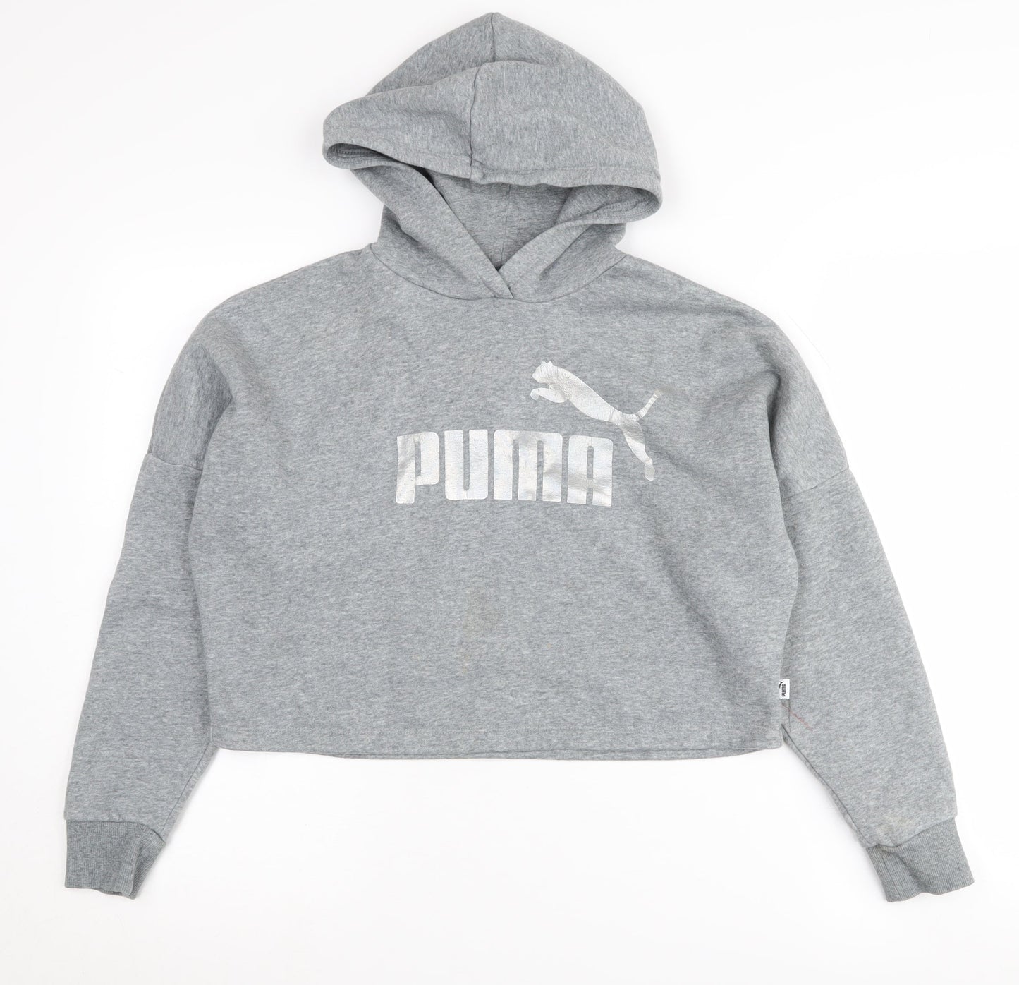 Puma Girls Grey Hoodie 11-12 Years Long Sleeve Pullover
