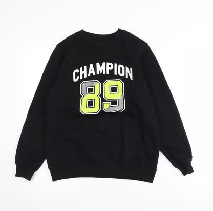Pine Kids Boys Black Graphic Sweatshirt 11-12 Years