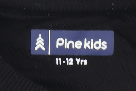 Pine Kids Boys Black Graphic Sweatshirt 11-12 Years