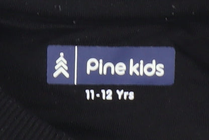 Pine Kids Boys Black Graphic Sweatshirt 11-12 Years