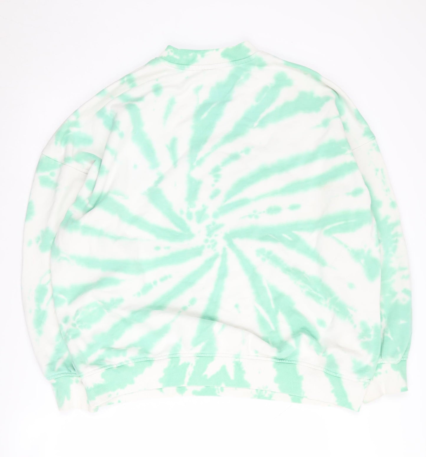 H&M Women's Green Tie Dye Pullover Sweatshirt M