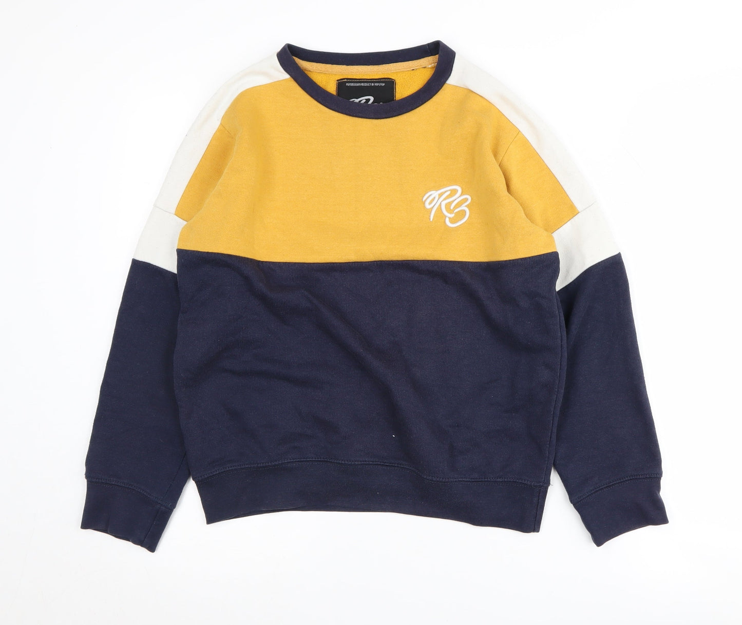 Ripstop Boys Yellow Colourblock Pullover Sweatshirt L