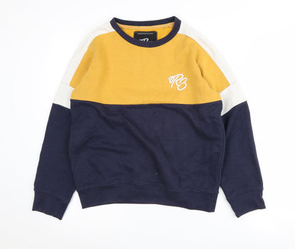 Ripstop Boys Yellow Colourblock Pullover Sweatshirt L