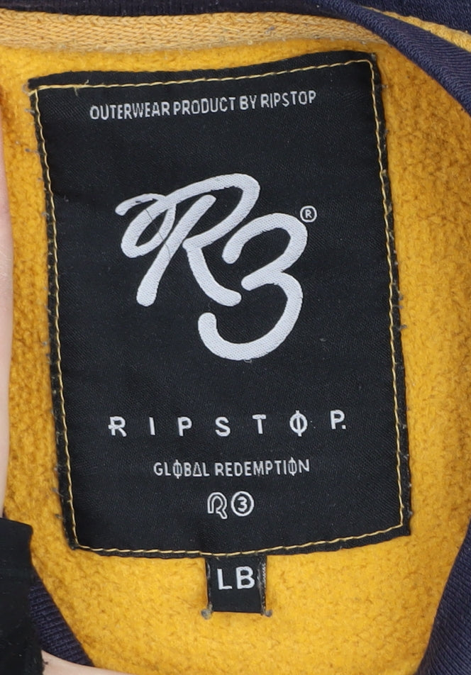 Ripstop Boys Yellow Colourblock Pullover Sweatshirt L