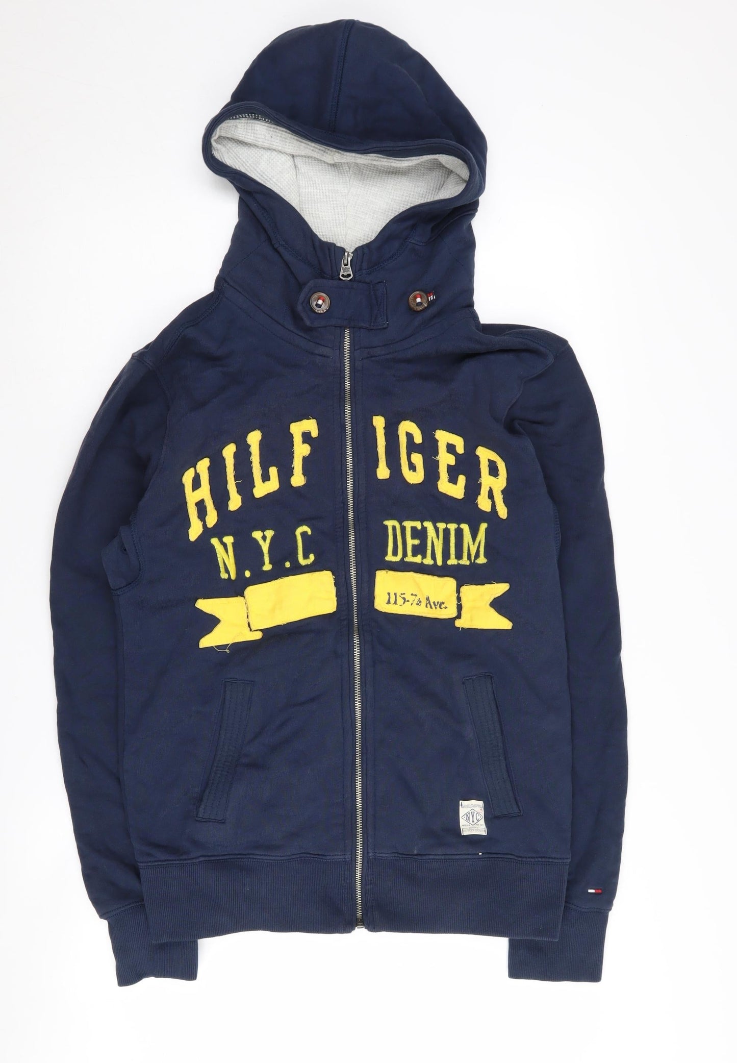 Mens UK Size S Hilfiger Denim Blue Full Zip Hoodie