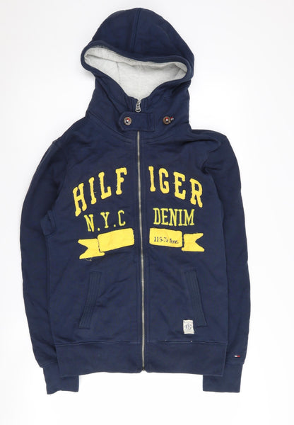 Mens UK Size S Hilfiger Denim Blue Full Zip Hoodie
