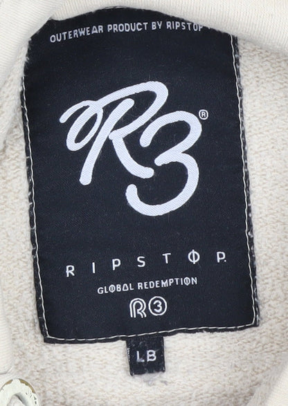 Ripstop Boys Beige Pullover Hoodie L Colourblock
