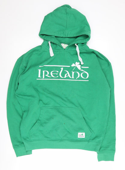 Irish Memories Men's Green Hoodie, L, Graphic Print