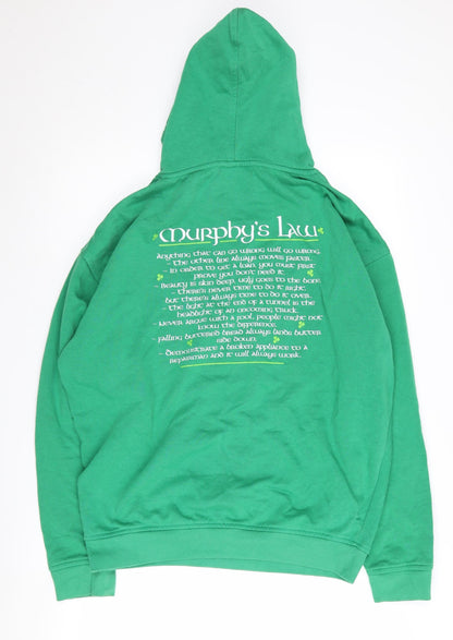 Irish Memories Men's Green Hoodie, L, Graphic Print