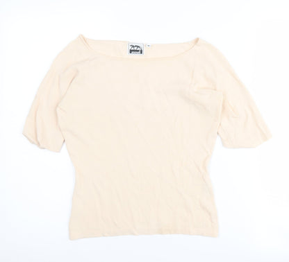 Animale Women Beige 3/4 Sleeve Knit Top - Size M