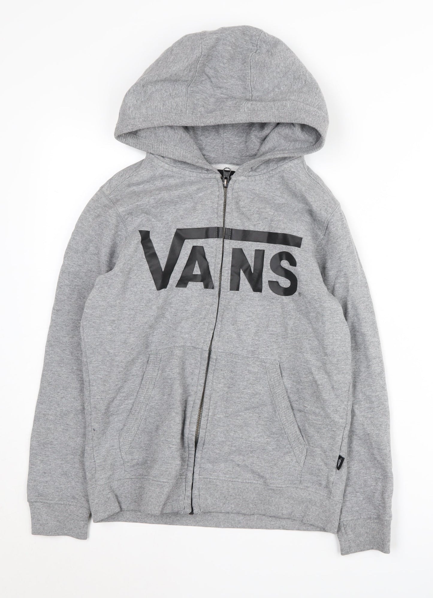 Vans Unisex Kids Grey Full Zip Hoodie S Fleece