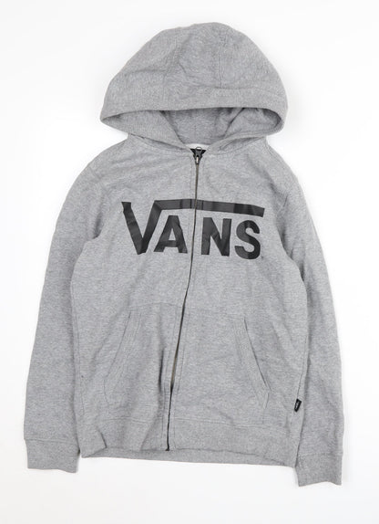 Vans Unisex Kids Grey Full Zip Hoodie S Fleece