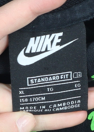 Nike Boys Black XL Graphic Print Pullover Hoodie