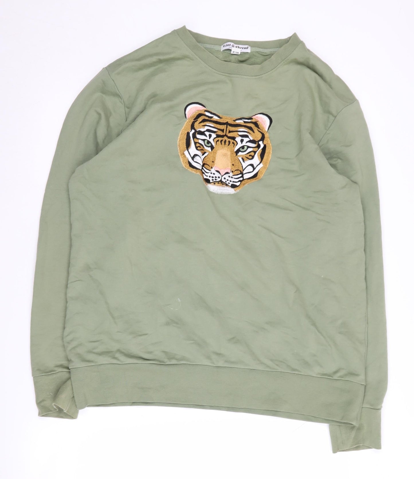 Lint & Thread Women's Green Pullover Sweatshirt, Size L