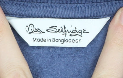 Miss Selfridge Women's Blue Pullover Sweatshirt Size M