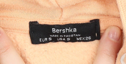 Bershka Women Orange Hoodie S Polyester Blend