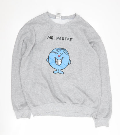 Mens UK Size M Gildan Grey Pullover Sweatshirt