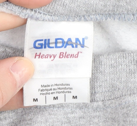 Mens UK Size M Gildan Grey Pullover Sweatshirt