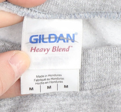 Mens UK Size M Gildan Grey Pullover Sweatshirt
