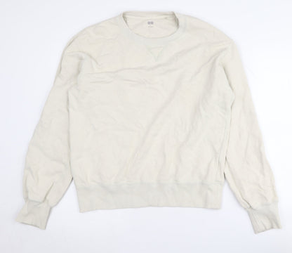 Uniqlo Ivory Pullover Sweatshirt, S, Unisex Adults