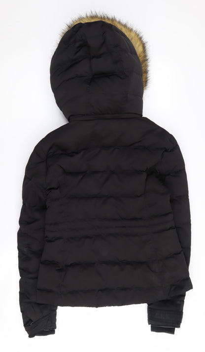 Womens UK Size 10 Zara Black Puffer Jacket