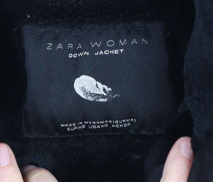 Womens UK Size 10 Zara Black Puffer Jacket