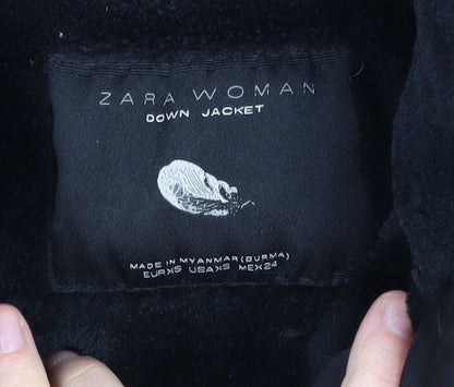 Womens UK Size 10 Zara Black Puffer Jacket