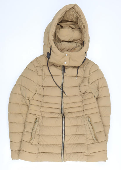 Womens UK Size S MNG Beige Puffer Jacket