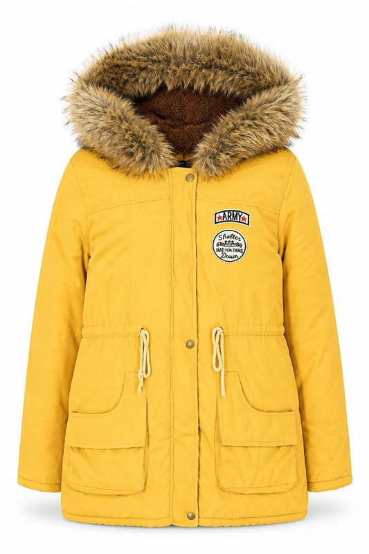 Escalier Women's Yellow Parka Jacket Size 10