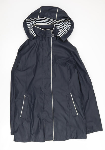 Hublot Women's Black Rain Coat, Size M, Hooded, Casual