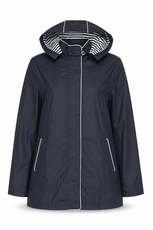 Hublot Women's Black Rain Coat, Size M, Hooded, Casual
