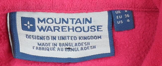 Womens UK Size 8 Mountain Warehouse Pink Pullover Sweatshirt