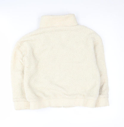 Next Girls Ivory Basic Jacket, 8 Years, Full Zip, Pockets