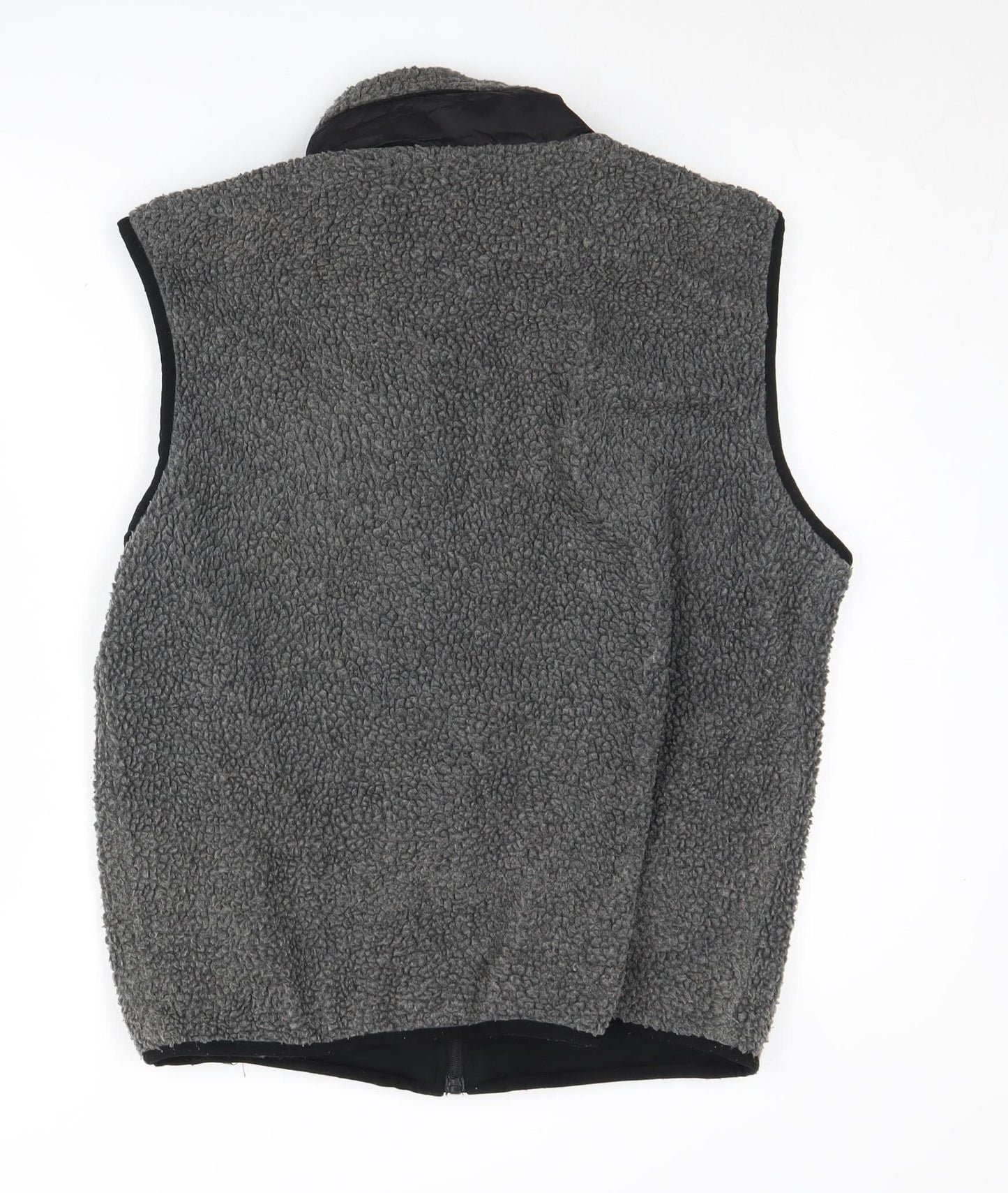 Zara Mens Grey Waistcoat M Stand-Up Collar Lined