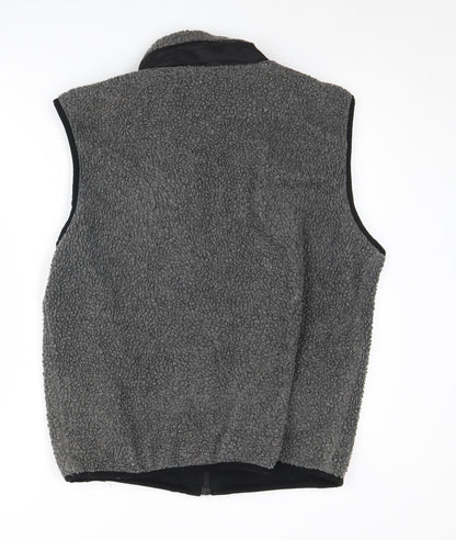 Zara Mens Grey Waistcoat M Stand-Up Collar Lined