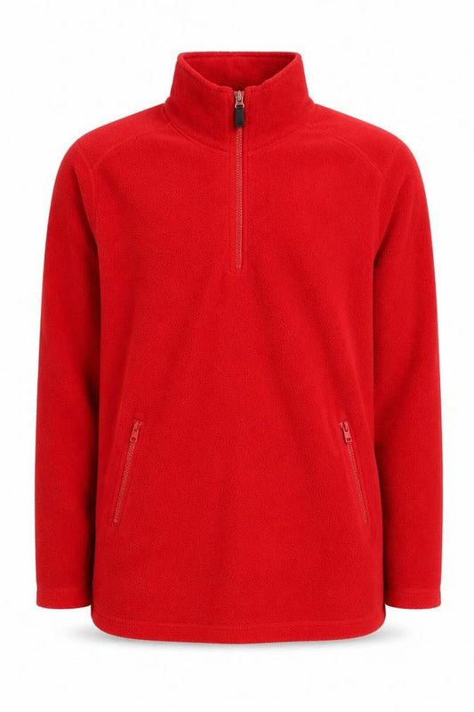 Front view of Hikers Haven Red Small unisex outdoor pullover sweatshirt