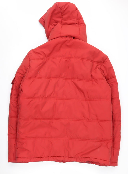 Mens UK Size 42 Brook Taverner Red Puffer Jacket