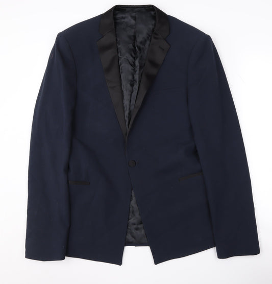 ASOS Men's Blue Shawl Lapel Tuxedo Blazer, 42R, Single-Breasted