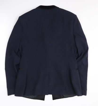 ASOS Men's Blue Shawl Lapel Tuxedo Blazer, 42R, Single-Breasted