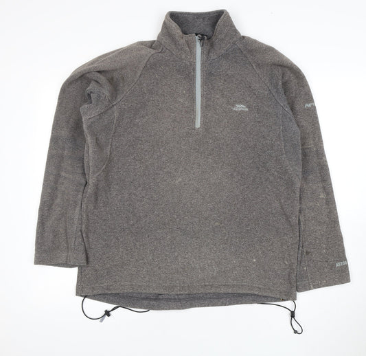 Trespass Men's Grey 1/2 Zip Fleece Sweatshirt - Size M