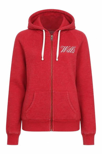 Womens UK Size 10 Jack Wills Red Full Zip Hoodie