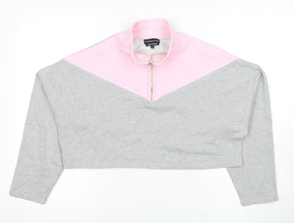 Wednesday's Girl Women's Grey & Pink L Zip Sweatshirt