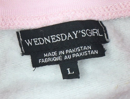 Wednesday's Girl Women's Grey & Pink L Zip Sweatshirt