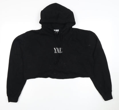 YAE Women’s Black Medium Hoodie, Relaxed Fit