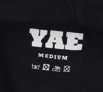 YAE Women’s Black Medium Hoodie, Relaxed Fit