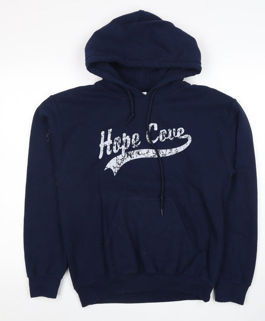 Mens UK Size S Gildan Blue Pullover Hoodie
