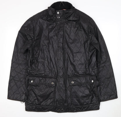 Mens UK Size M Gryphon Black Quilted Coat