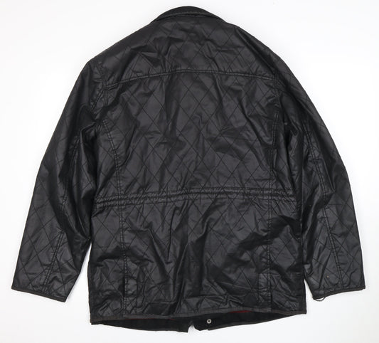 Mens UK Size M Gryphon Black Quilted Coat