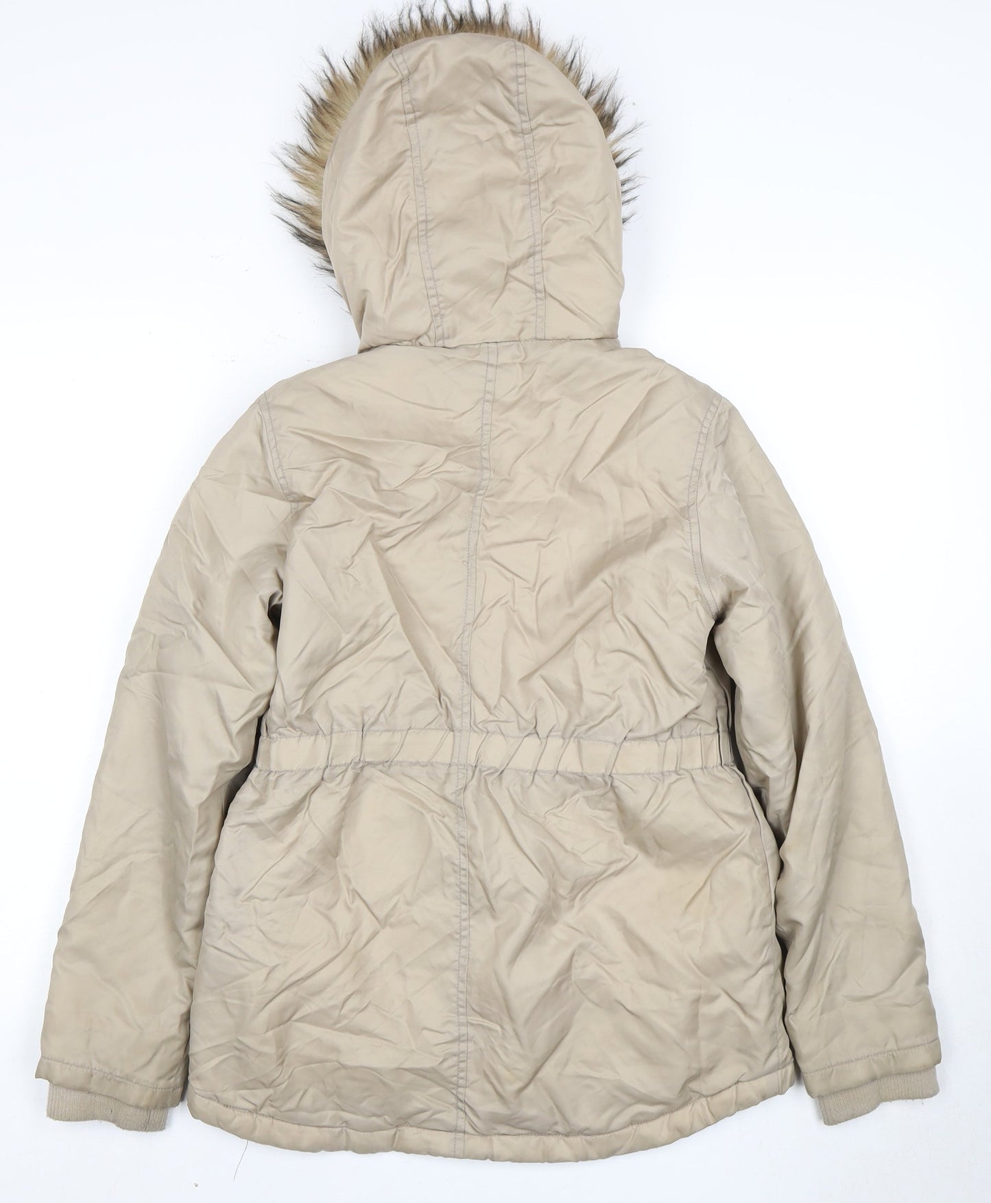 Nutmeg Girls Beige Parka Coat, Size 12-13, Hooded, Winter