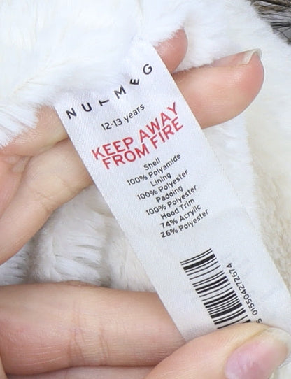 Nutmeg Girls Beige Parka Coat, Size 12-13, Hooded, Winter